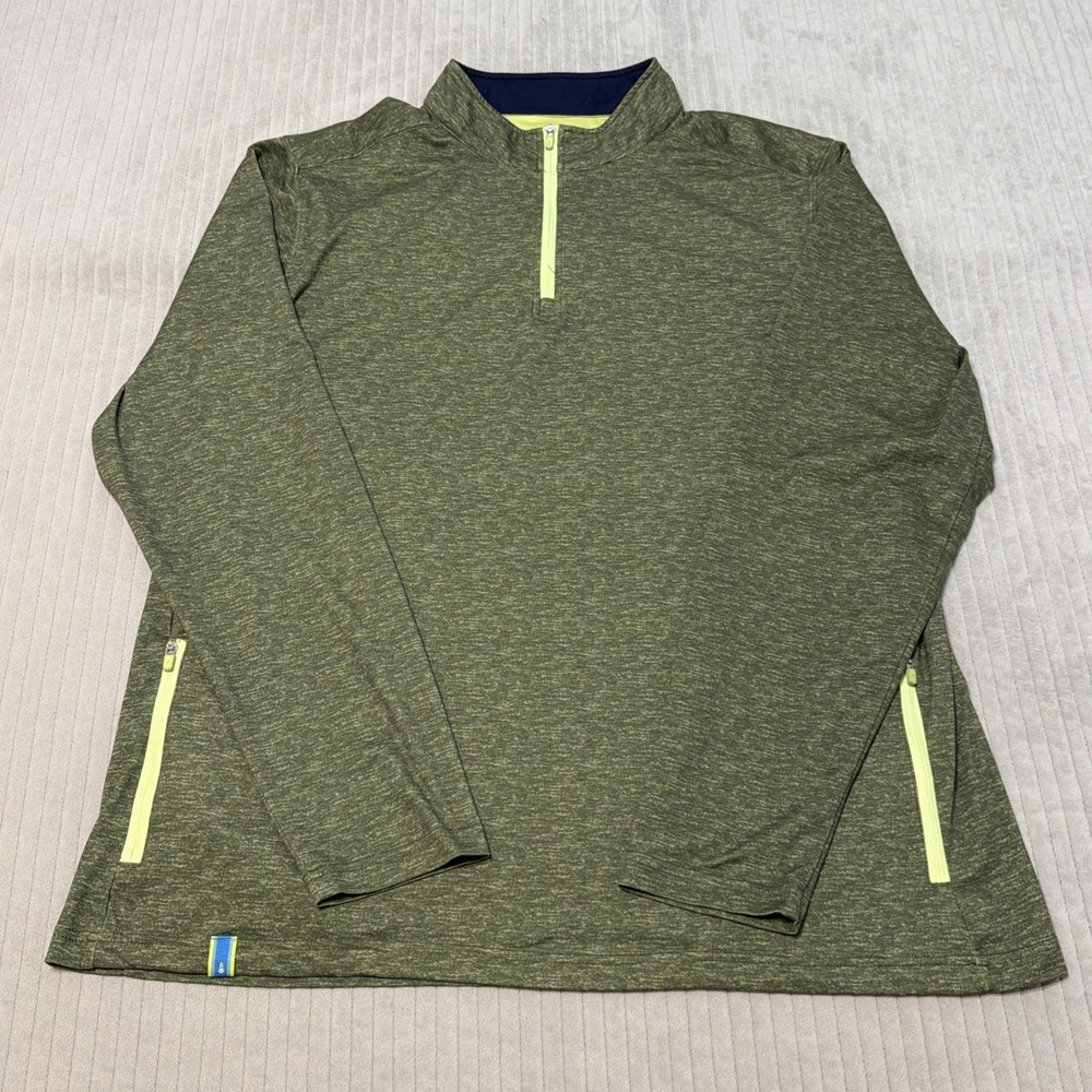 Chubbies  1/4 Zip Men's Large‎ Green Long Sleeve Performance Stretch Golf